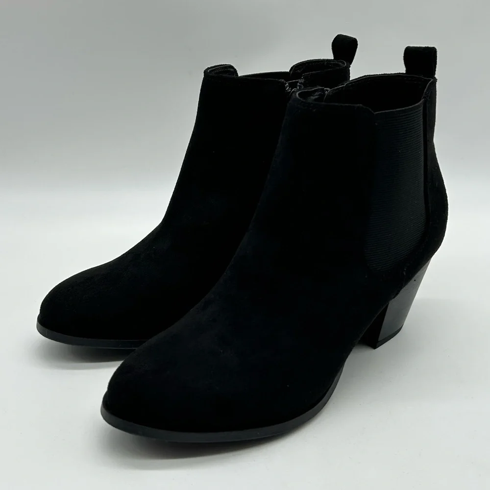 DV by Dolce Vita Collyns Black Faux Suede Ankle Booties Size 10 New With Box - Picture 5 of 12